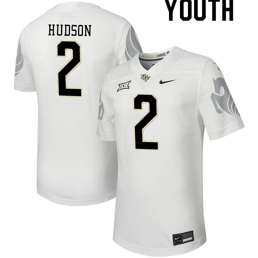 Youth #2 Kobe Hudson UCF Knights Big 12 Conference College Football Jerseys Stitched-Black